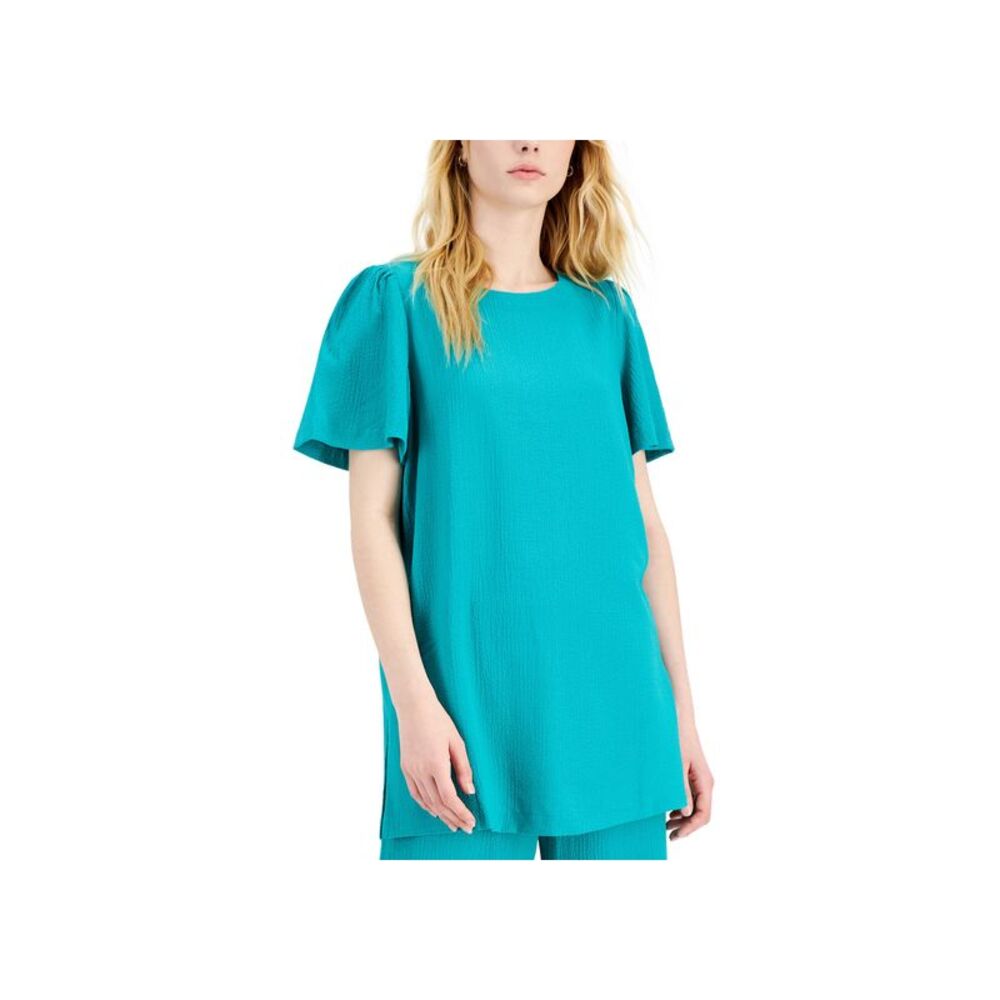 Alfani Short Sleeve Crinkle Top
